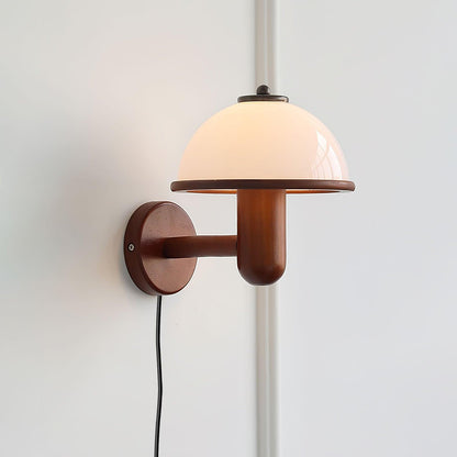 Mushroom Wood Sconce Wall Lamp