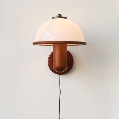 Mushroom Wood Sconce Wall Lamp