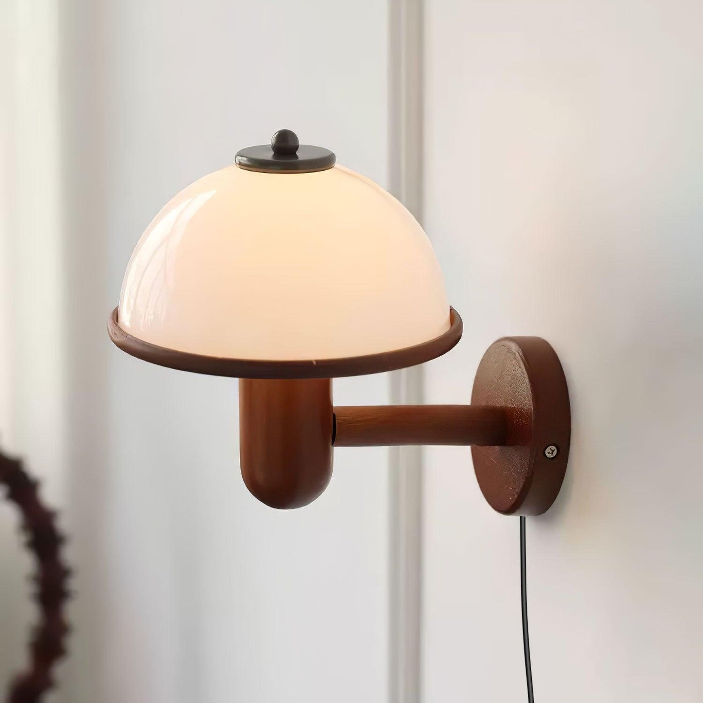 Mushroom Wood Sconce Wall Lamp