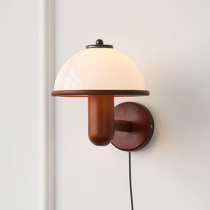 Mushroom Wood Sconce Wall Lamp