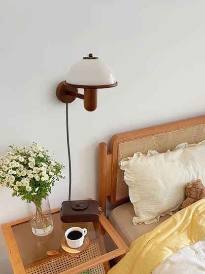 Mushroom Wood Sconce Wall Lamp