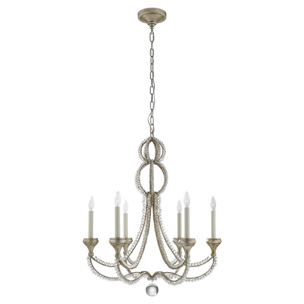 Chandelier, 6-Light, Venetian Silver, 29.25"W (NW 5030VS 2R25K)