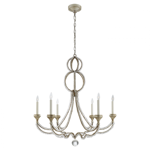 Chandelier, 6-Light, Venetian Silver, 38"W (NW 5031VS 2R25M)