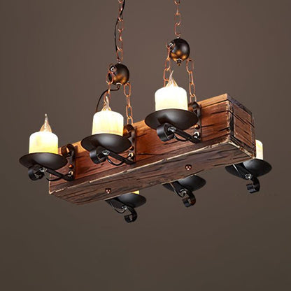 Nautical Industrial Style Wooden Ceiling fixture Chandelier