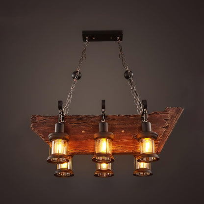 Nautical Industrial Style Wooden Ceiling fixture Chandelier