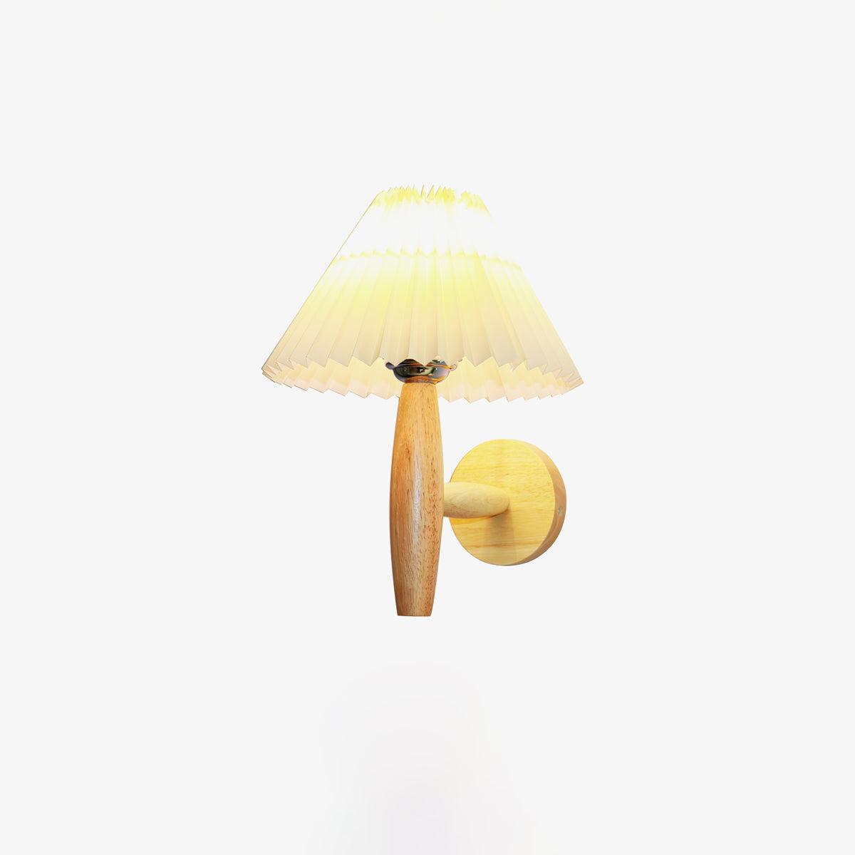 Oak Pleated Bracket light Wall Light