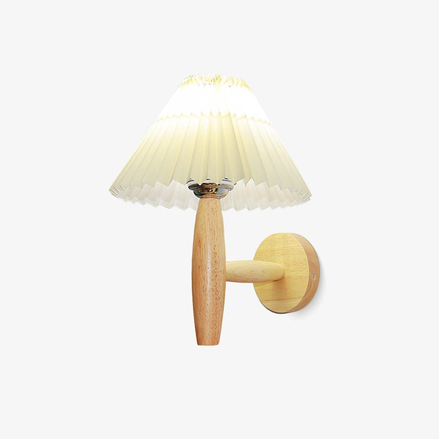 Oak Pleated Bracket light Wall Light