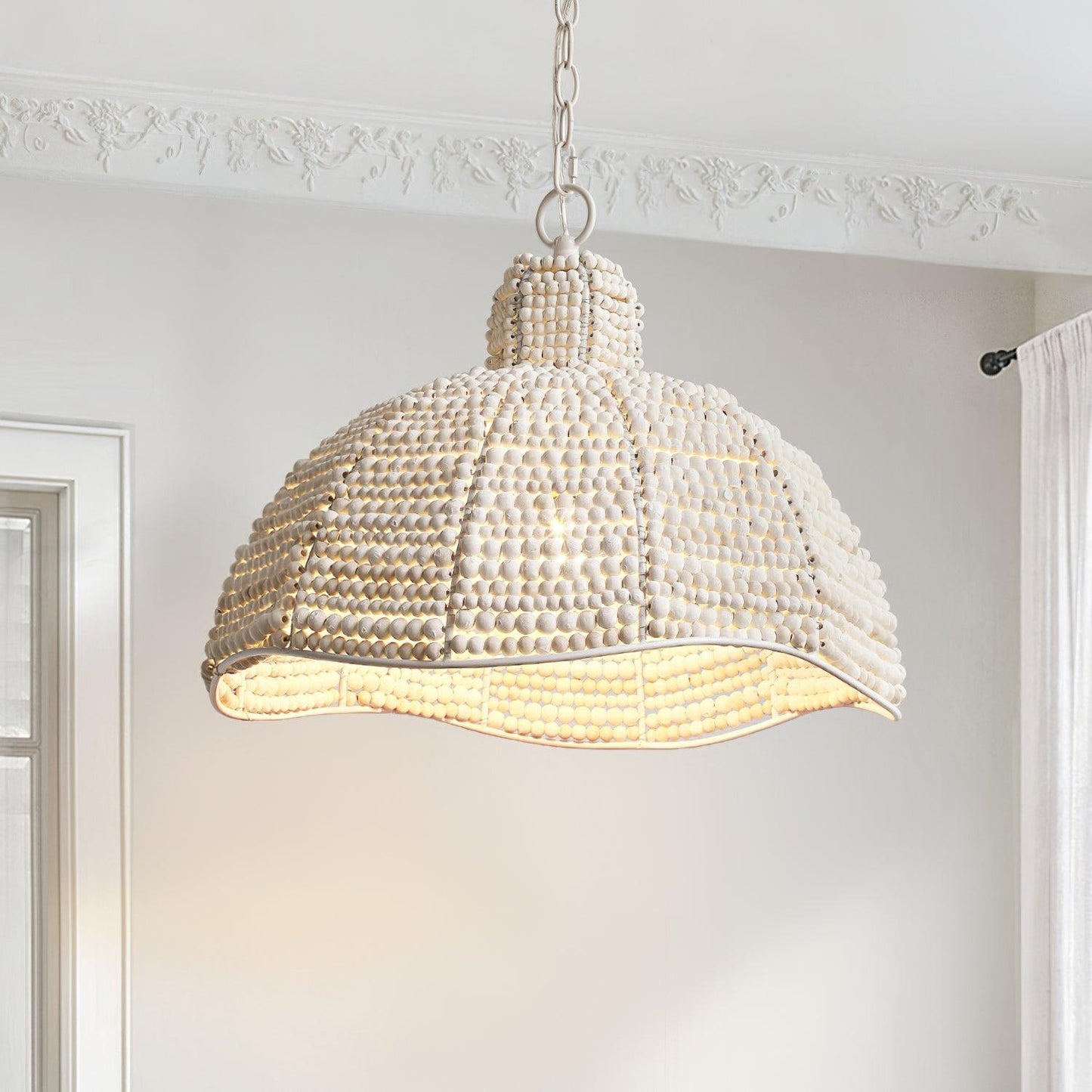 Obispo Wood Beads Droplight Pendant Lamp