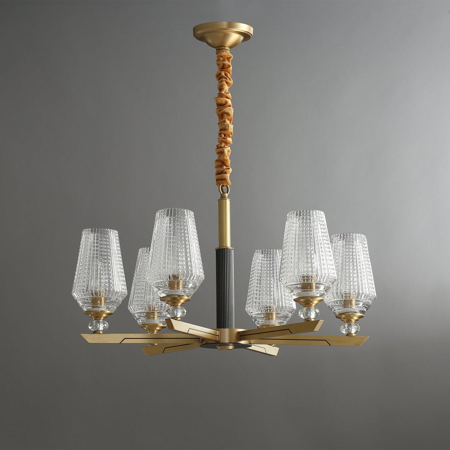 Orrefors Brass Ceiling fixture Chandelier