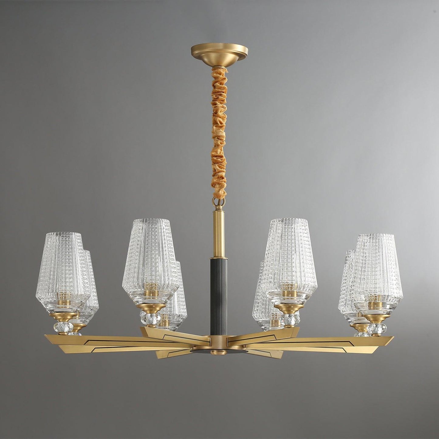 Orrefors Brass Ceiling fixture Chandelier