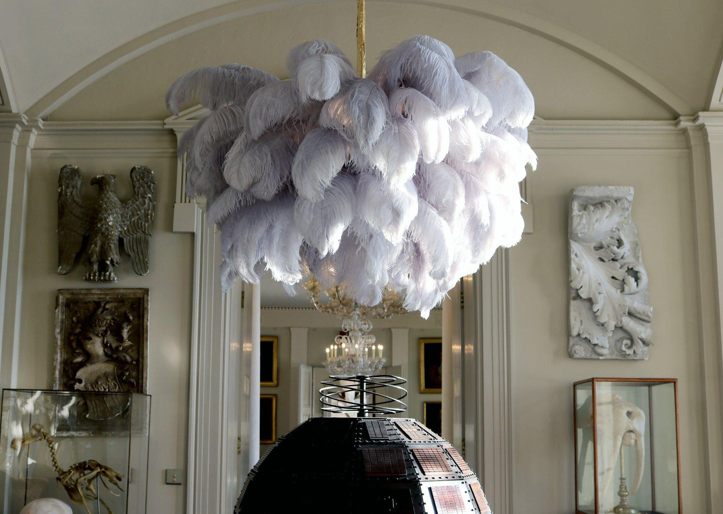 Ostrich Feather Gasolier Chandelier