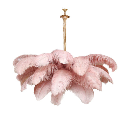 Ostrich Feather Gasolier Chandelier