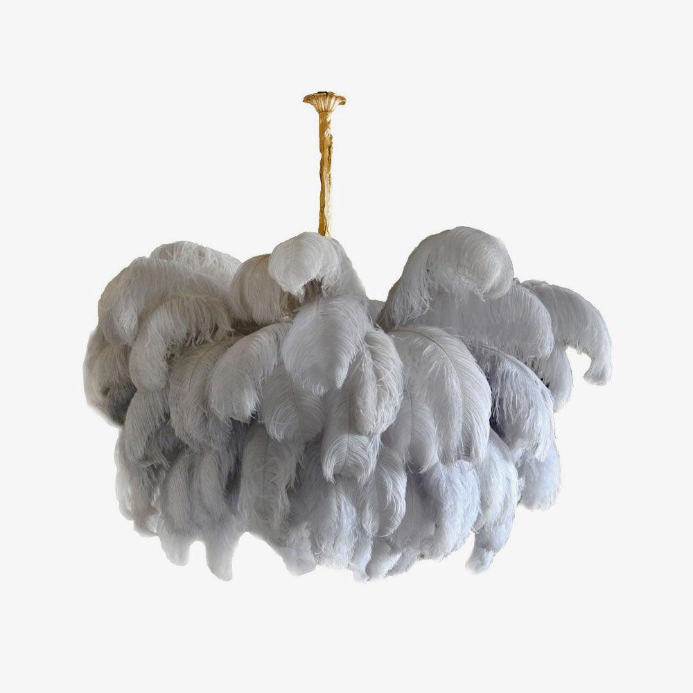 Ostrich Feather Gasolier Chandelier