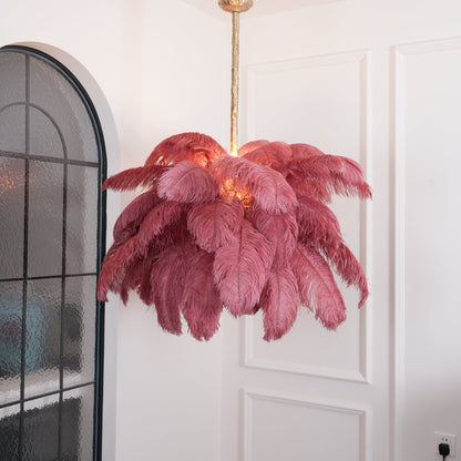 Ostrich Feather Gasolier Chandelier