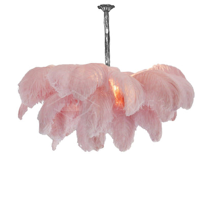 Ostrich Feather Gasolier Chandelier