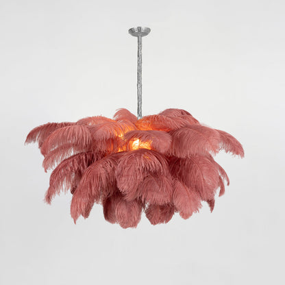 Ostrich Feather Gasolier Chandelier