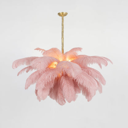 Ostrich Feather Gasolier Chandelier