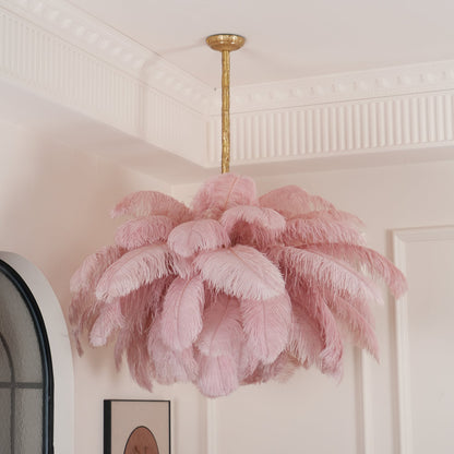 Ostrich Feather Gasolier Chandelier