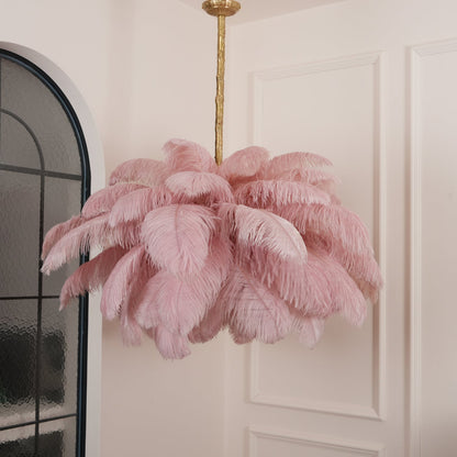 Ostrich Feather Gasolier Chandelier