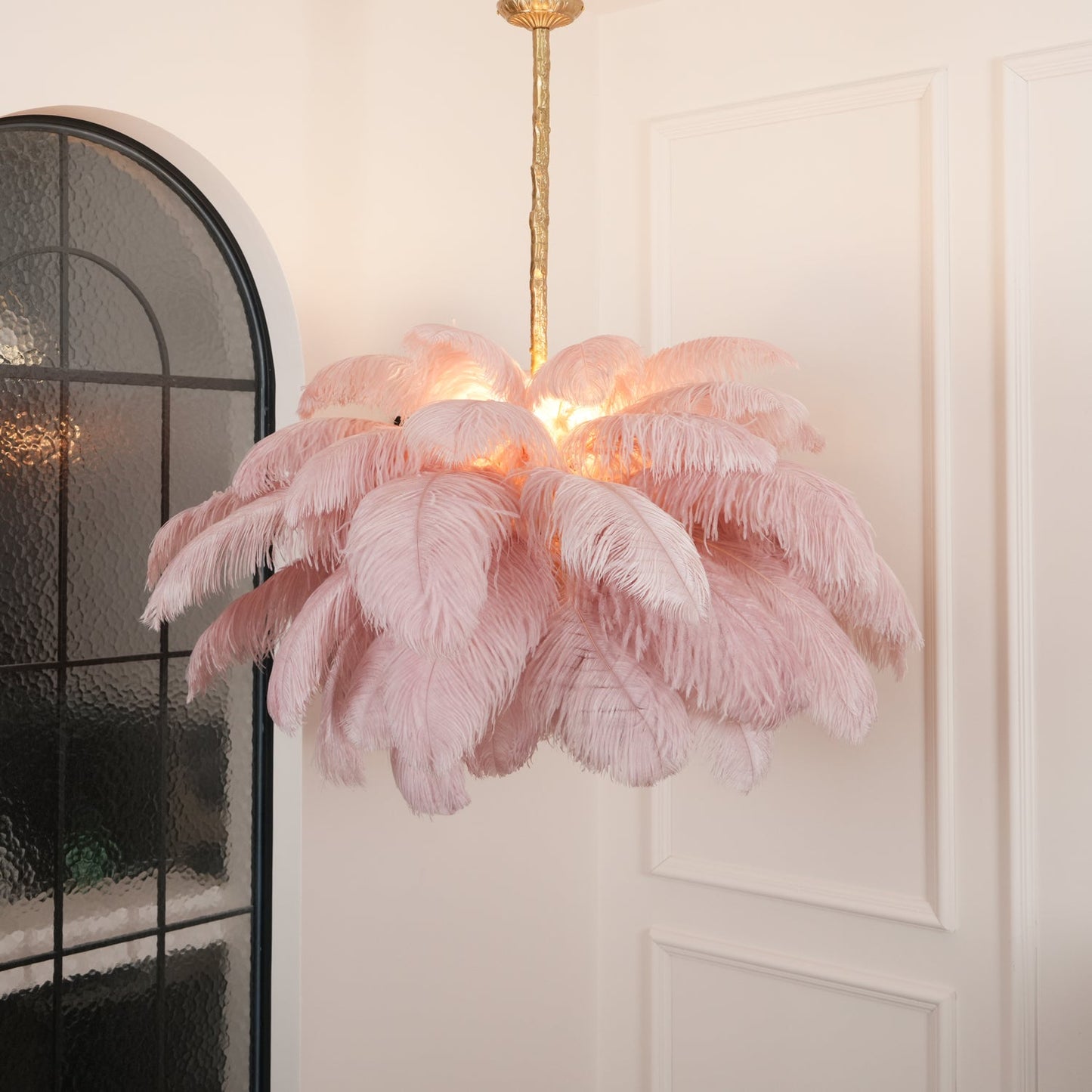 Ostrich Feather Gasolier Chandelier