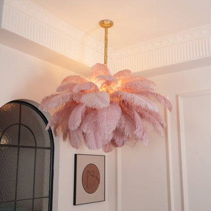 Ostrich Feather Gasolier Chandelier