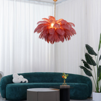 Ostrich Feather Gasolier Chandelier