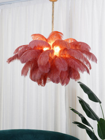 Ostrich Feather Gasolier Chandelier