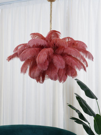 Ostrich Feather Gasolier Chandelier