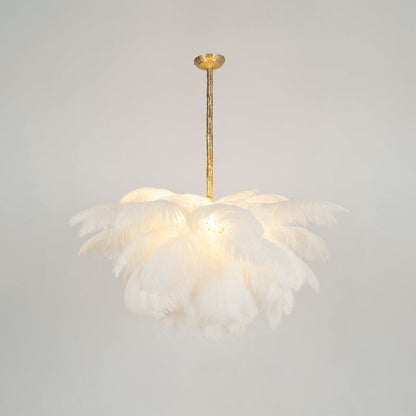 Ostrich Feather Gasolier Chandelier