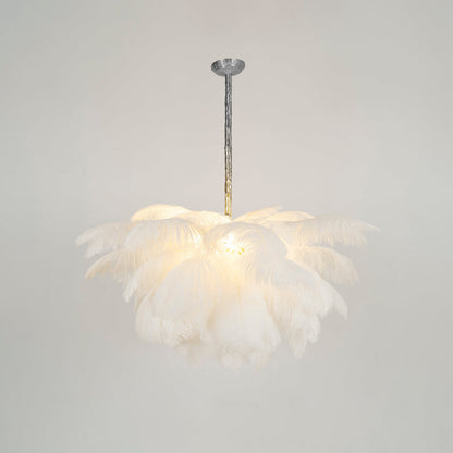 Ostrich Feather Gasolier Chandelier