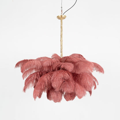 Ostrich Feather Gasolier Chandelier