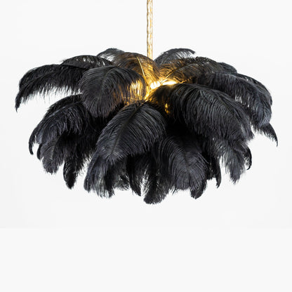 Ostrich Feather Gasolier Chandelier