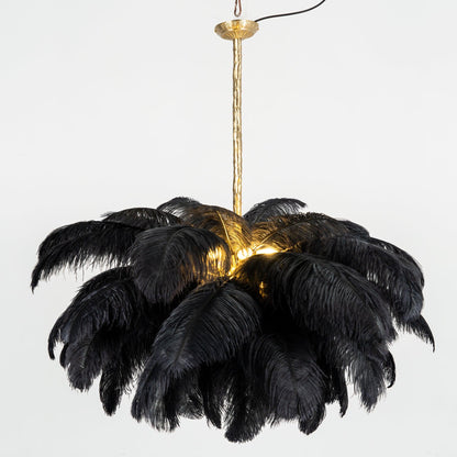 Ostrich Feather Gasolier Chandelier