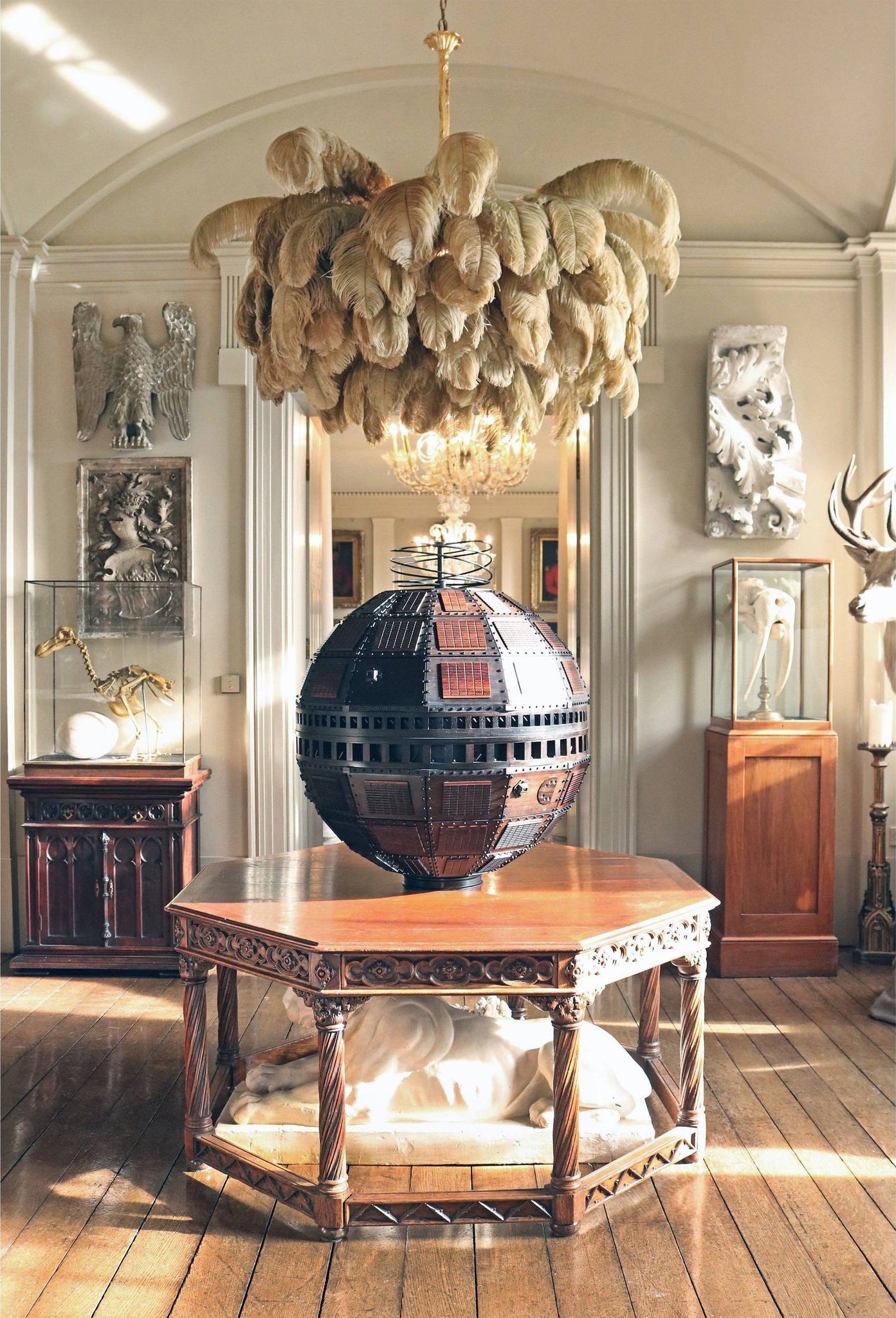 Ostrich Feather Gasolier Chandelier