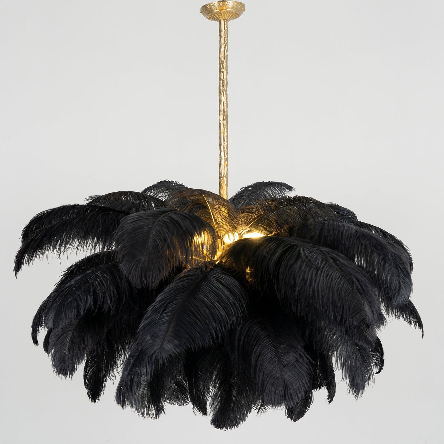 Ostrich Feather Gasolier Chandelier