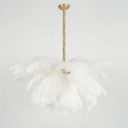 Ostrich Feather Gasolier Chandelier