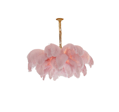 Ostrich Feather Gasolier Chandelier