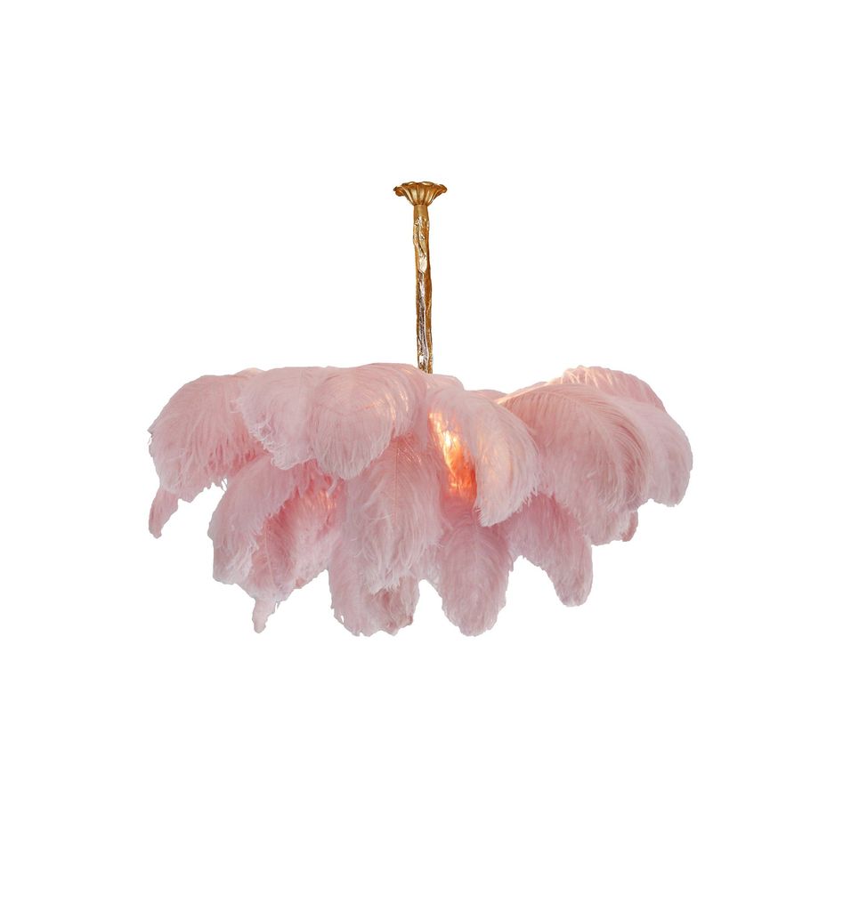 Ostrich Feather Gasolier Chandelier