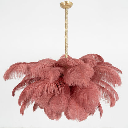 Ostrich Feather Gasolier Chandelier