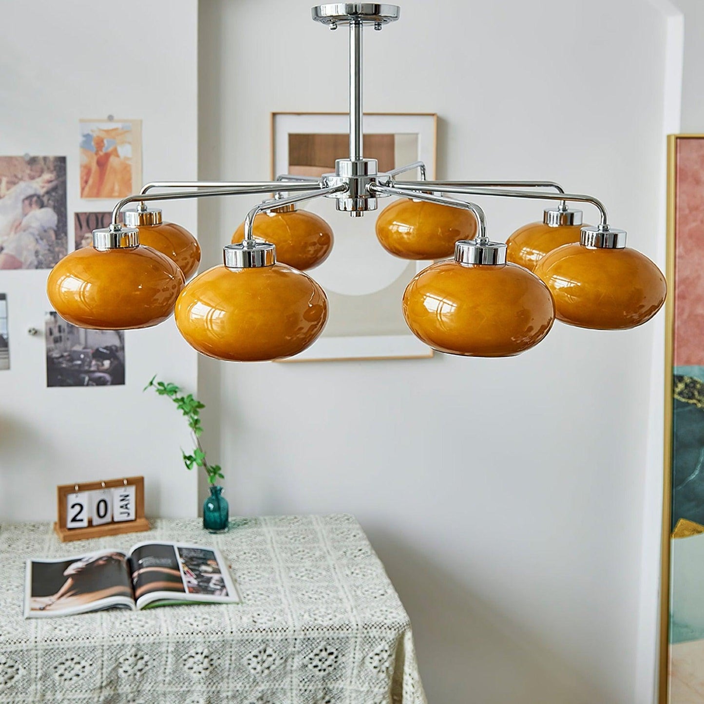 Oval Persimmon Crown Chandelier