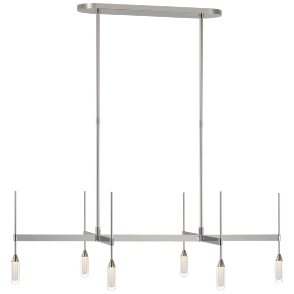 Medium Downlight Linear Chandelier - Polished Nickel