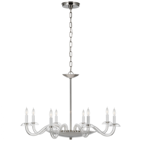 Large Chandelier - Polished Nickel and Clear Glass