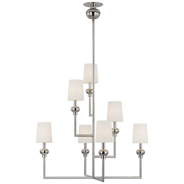 XL Offset Chandelier - Polished Nickel