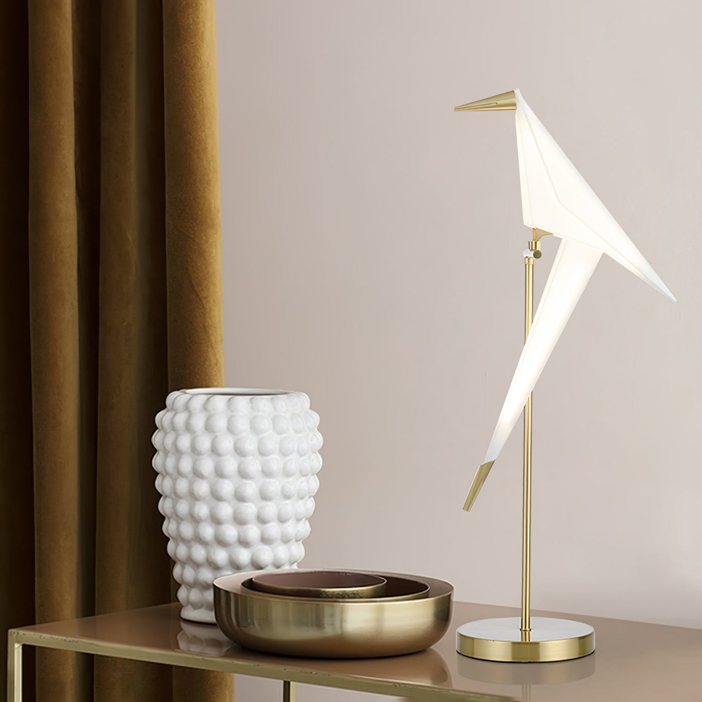 Paper Crane Bird Nightstand lamp Table Lamp