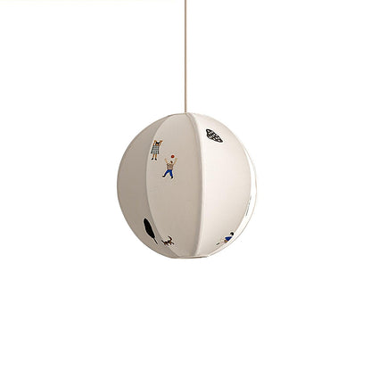 Park Embroidered Textile Hanging light Pendant Lamp