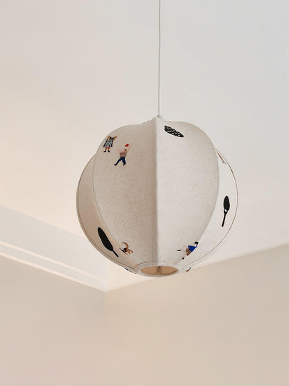 Park Embroidered Textile Hanging light Pendant Lamp