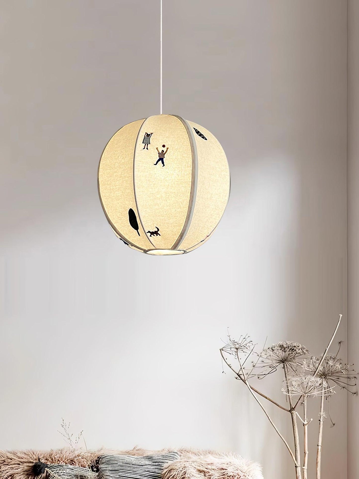 Park Embroidered Textile Hanging light Pendant Lamp