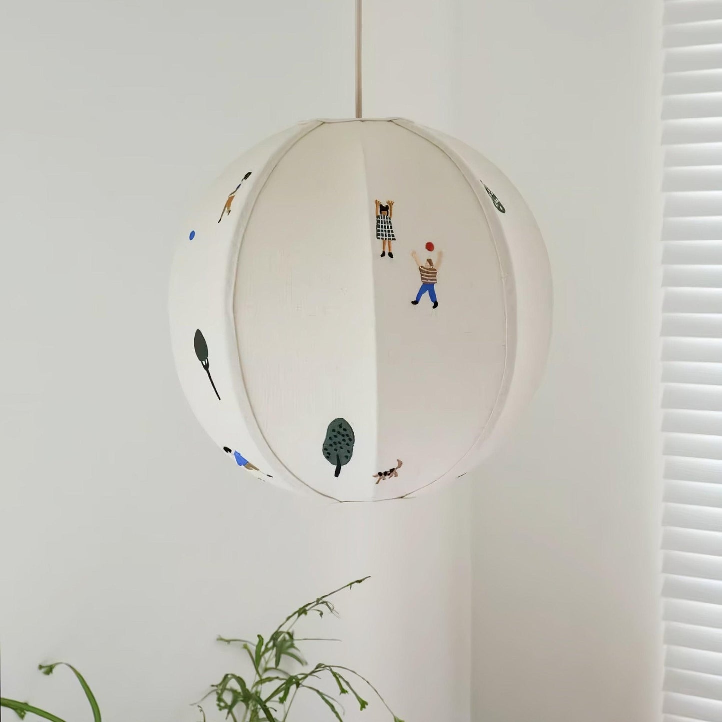 Park Embroidered Textile Hanging light Pendant Lamp