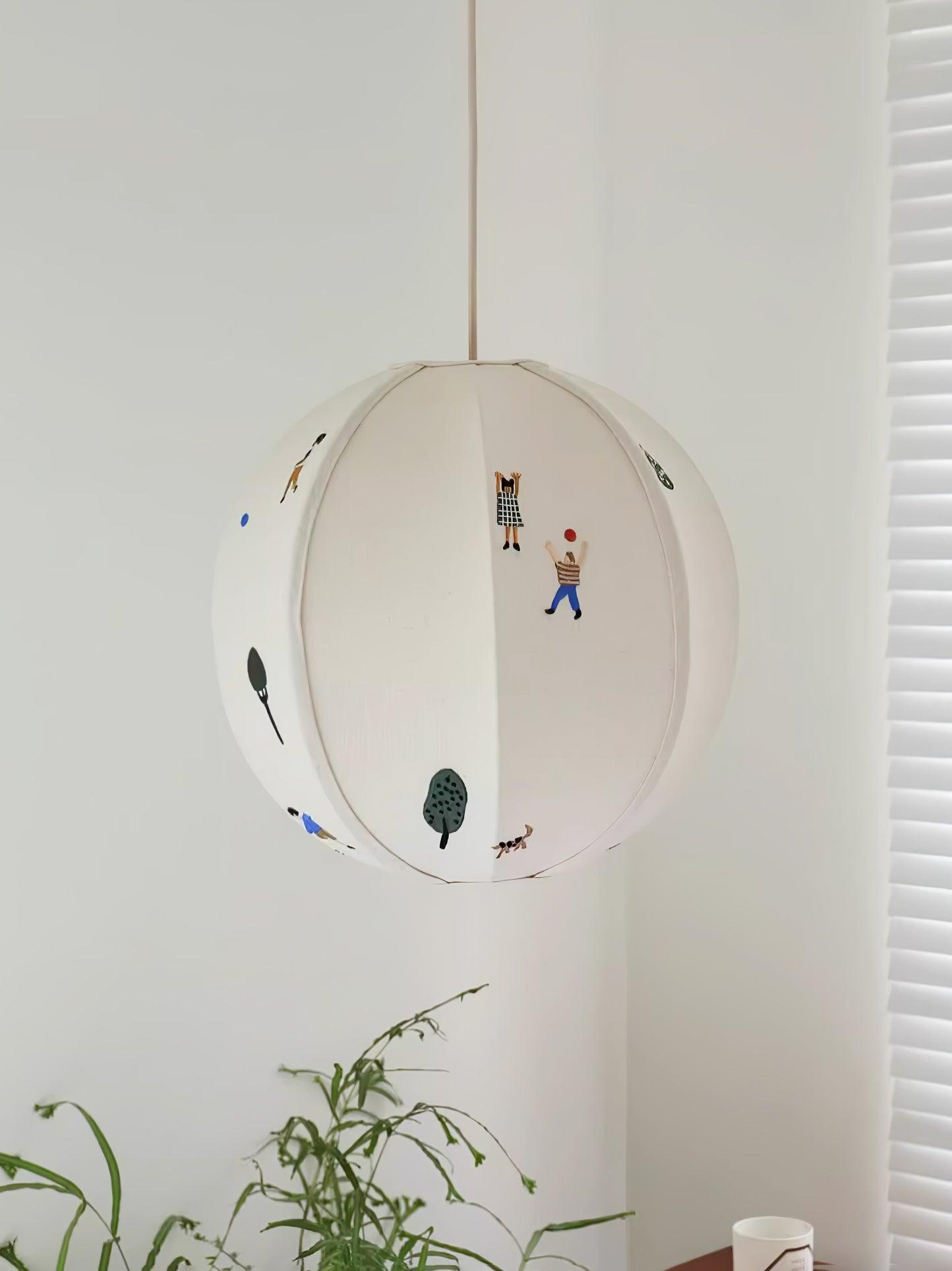 Park Embroidered Textile Hanging light Pendant Lamp