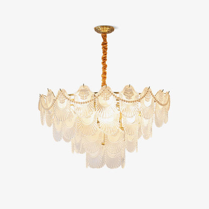 Pearl Glass Shell Candelabrum Chandelier